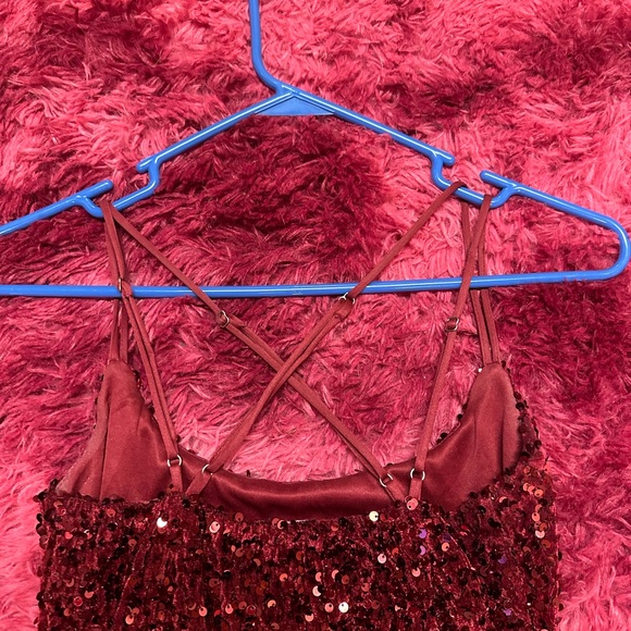 Red sequin Lucy In the Sky short dress - Picture 3 of 5